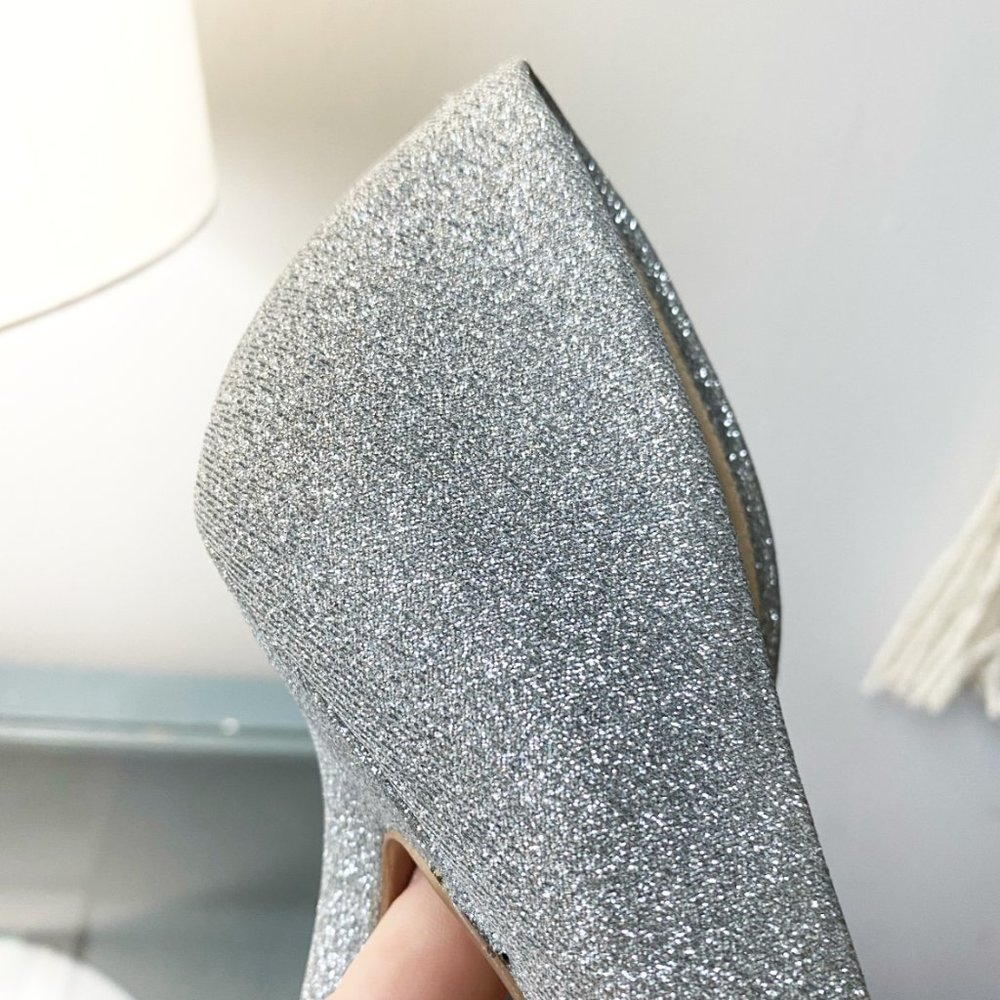 BCBG Silver Sparkle Pumps, Size 8.5 - Picture 3 of 4
